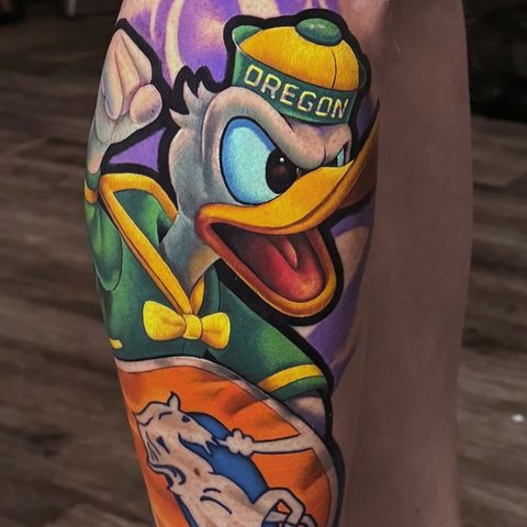 Oregon Duck color tattoo